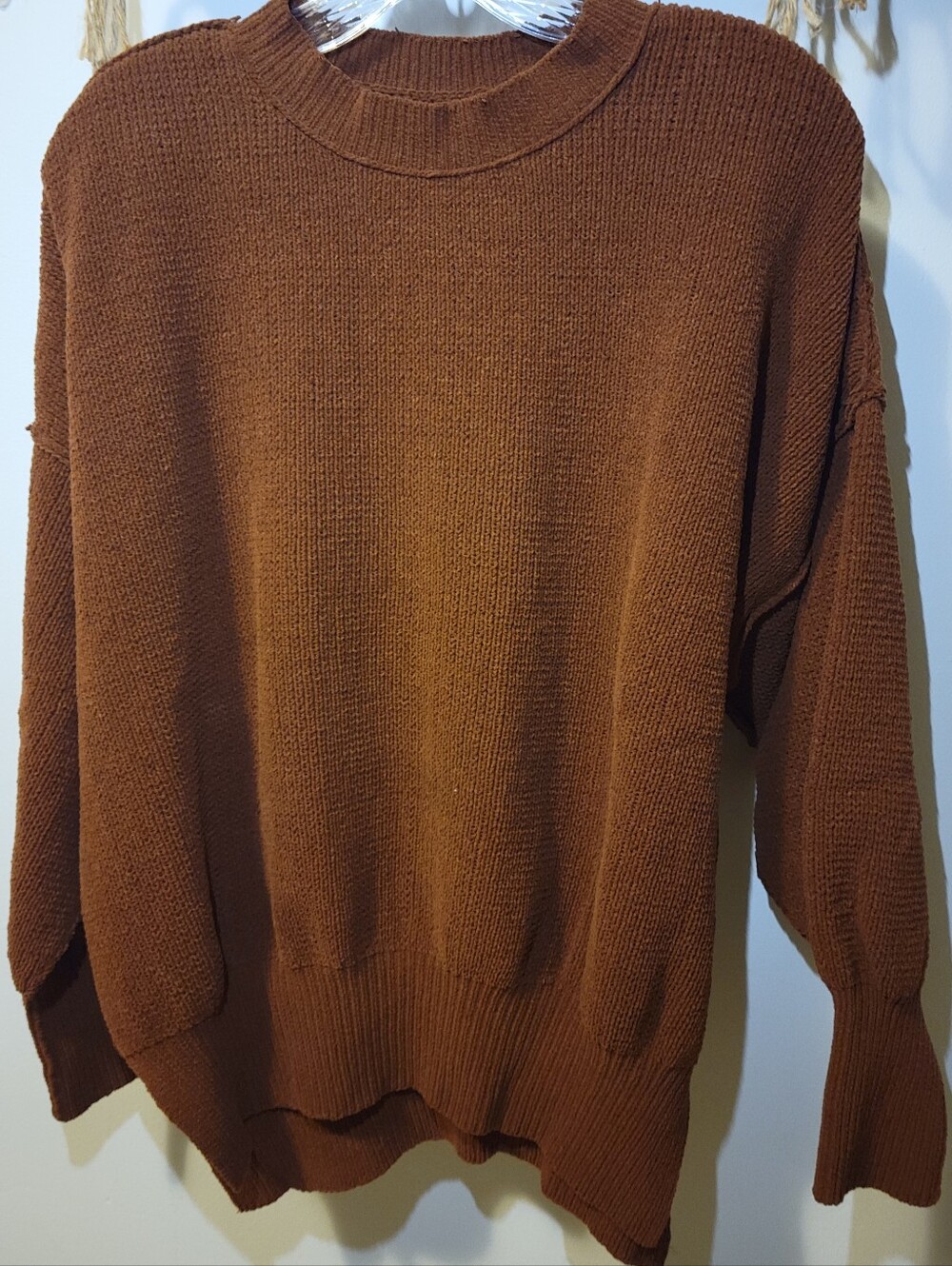 Abercrombie Soft A&F Brown Slouchy Crewneck Sweater Size S
